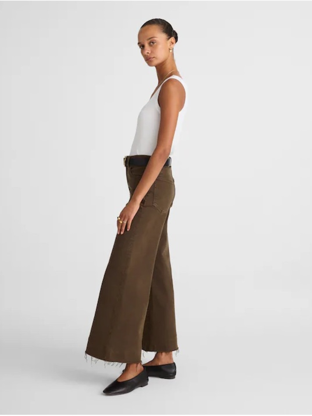 Madewell Flared Wide-Leg Crop Jeans Dark Mocha Size 23 NWOT - Picture 3 of 9